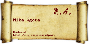 Mika Ágota névjegykártya