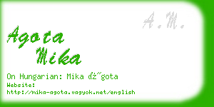 agota mika business card